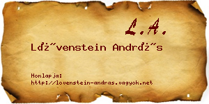 Lövenstein András névjegykártya